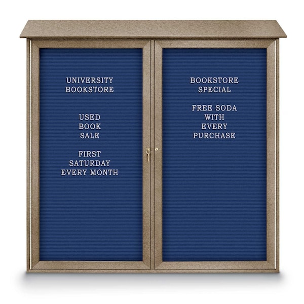 Indoor Enclosed Combo Board, 48"x36", Satin Frame/Green & Cloud